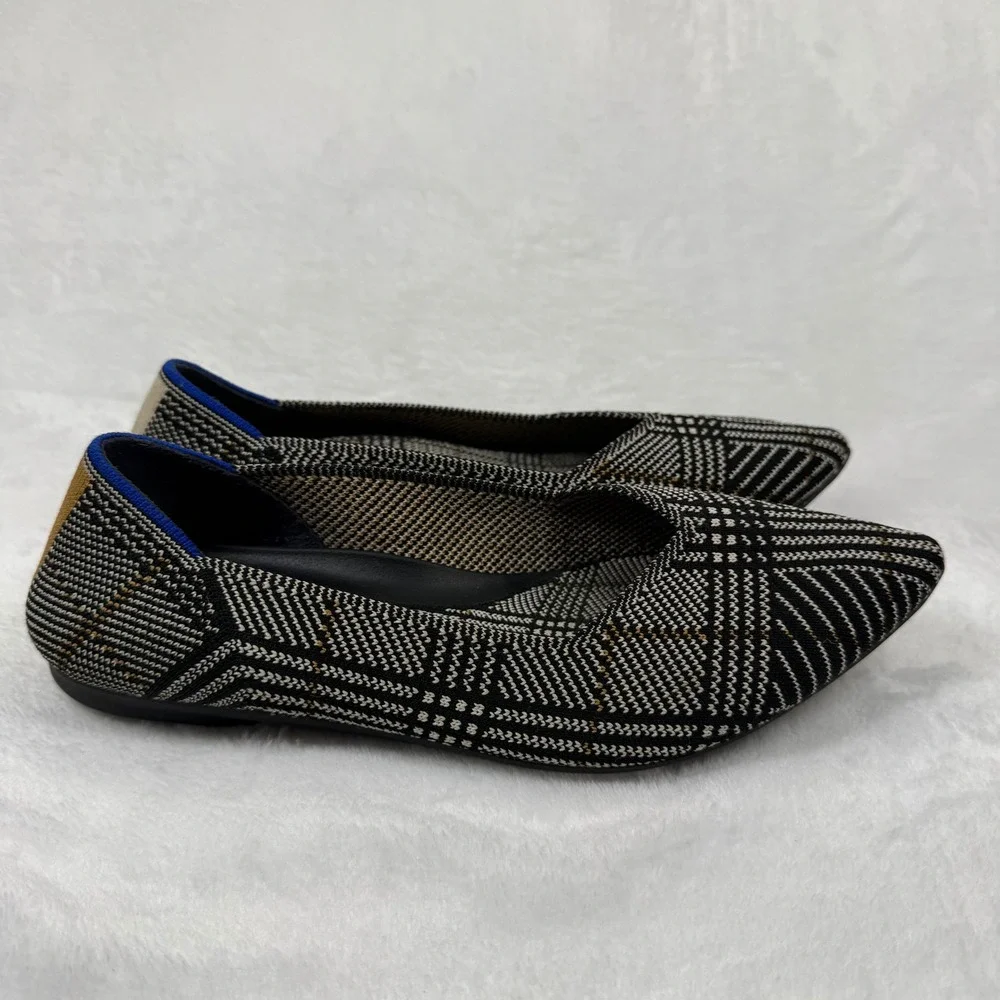 Rothy's The Point in Black Glen Plaid *RETIRED* Size‎ 8.5 RARE